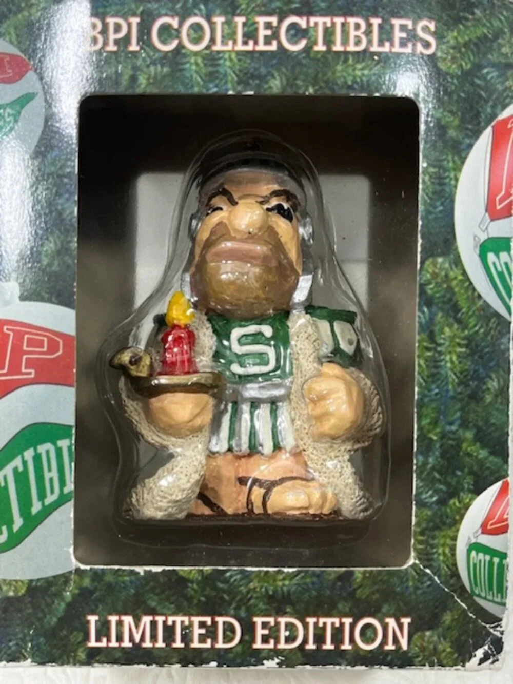VTG Michigan State University Sparty Mascot Christmas Ornament Collectible 3.5